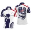 American Flag Patriotic All Over Print Men’s Golf Polo Shirt Custom Retro Usa Golf Shirt For Men, Golf Polo Shirt, Golf Shirts