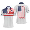 American Flag Patriotic Men’s Golf Polo Shirt Custom Golf Clubs Pattern Best Men’s Golf Wear, Golf Polo Shirt, Golf Shirts