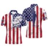American Flag Patriotic Men’s Golf Polo Shirt Custom Golf Skull I Like Golf & Bourbon & Maybe People, Golf Polo Shirt, Golf Shirts