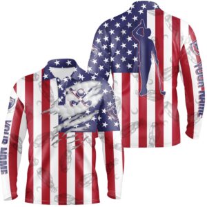 American Flag Patriotic Men s Golf Polo Shirt Custom Golf Clubs Pattern Best Men s Golf Wear Golf Polo Shirt Golf Shirts 2 bddosf.jpg