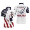 American Flag Patriotic Men’s Golf Polos Shirts Custom Name Golf Skull Swing Swear Look For Ball Repeat, Golf Polo Shirt, Golf Shirts