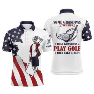 American Flag Patriotic Men’s Golf Polos Shirts&hellip;