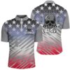 American Flag Skull Bowling Shirts For Men, Patriotic Team Bowling Jersey, Custom Bowling Team Jersey Shirt