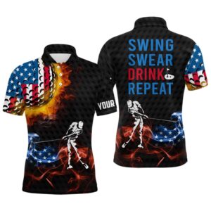American Flag Swing Swear Drink Repeat Flame&hellip;