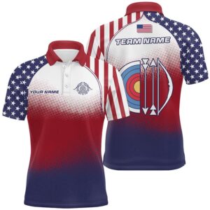 American Flag Target Archery Polo Shirts For&hellip;
