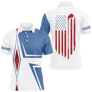American Flag White Men’s Golf Polo Shirts&hellip;