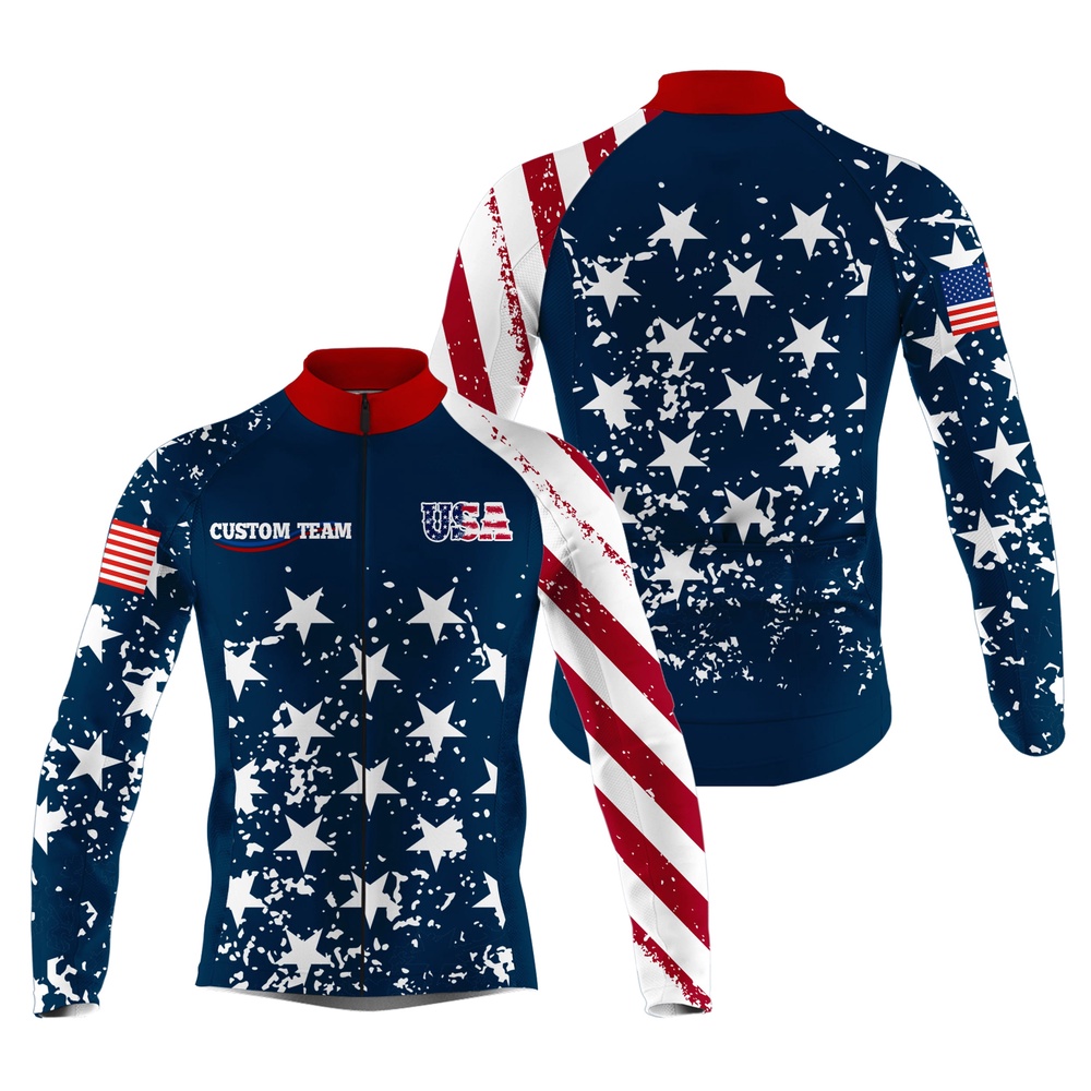 American Mens Road Cycling Jersey Anti Uv Us Cycle Gear 3 Pockets Custom Team Racing Jerser, Custom Mono Cycling Jersey