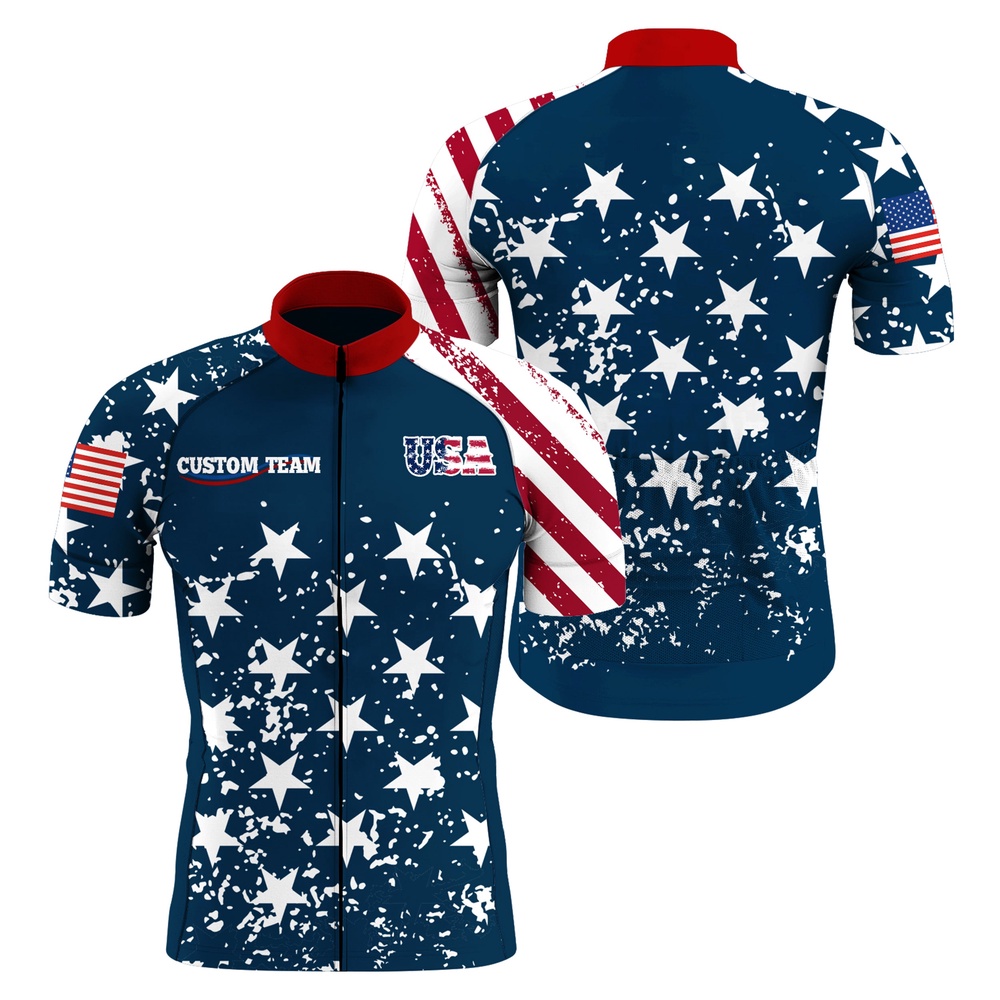 American Mens Road Cycling Jersey Anti Uv Us Cycle Gear 3 Pockets Custom Team Racing Jerser, Custom Mono Cycling Jersey