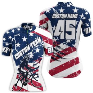 American Womens Cycling Jersey With 3 Pockets&hellip;