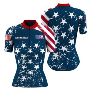 American Womens Road Cycling Jersey Anti Uv Us Cycle Gear 3 Pockets Custom Team Racing Jerser, Custom Mono Cycling Jersey