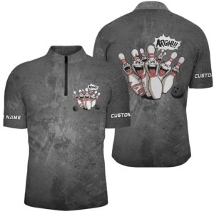 Angry Bowling Pins Face Funny Bowling Shirts For Men And Women, Vintage Bowlers Outfits, Custom Bowling Team Jersey Shirt