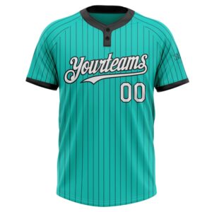 Aqua Black Pinstripe White Two Button Unisex Softball Jersey Custom Team Softball Jersey 2 xresgt.jpg