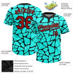 Aqua Red Black 3D Pattern Two Button Unisex Softball Jersey Custom Team Softball Jersey 3 kgaou4.jpg