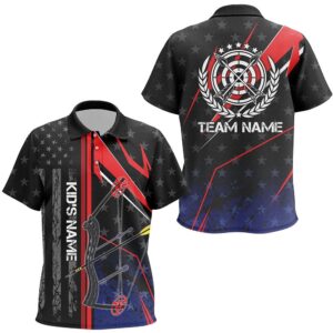 Archery Polo Shirts, Patriotic US Flag Bow&hellip;