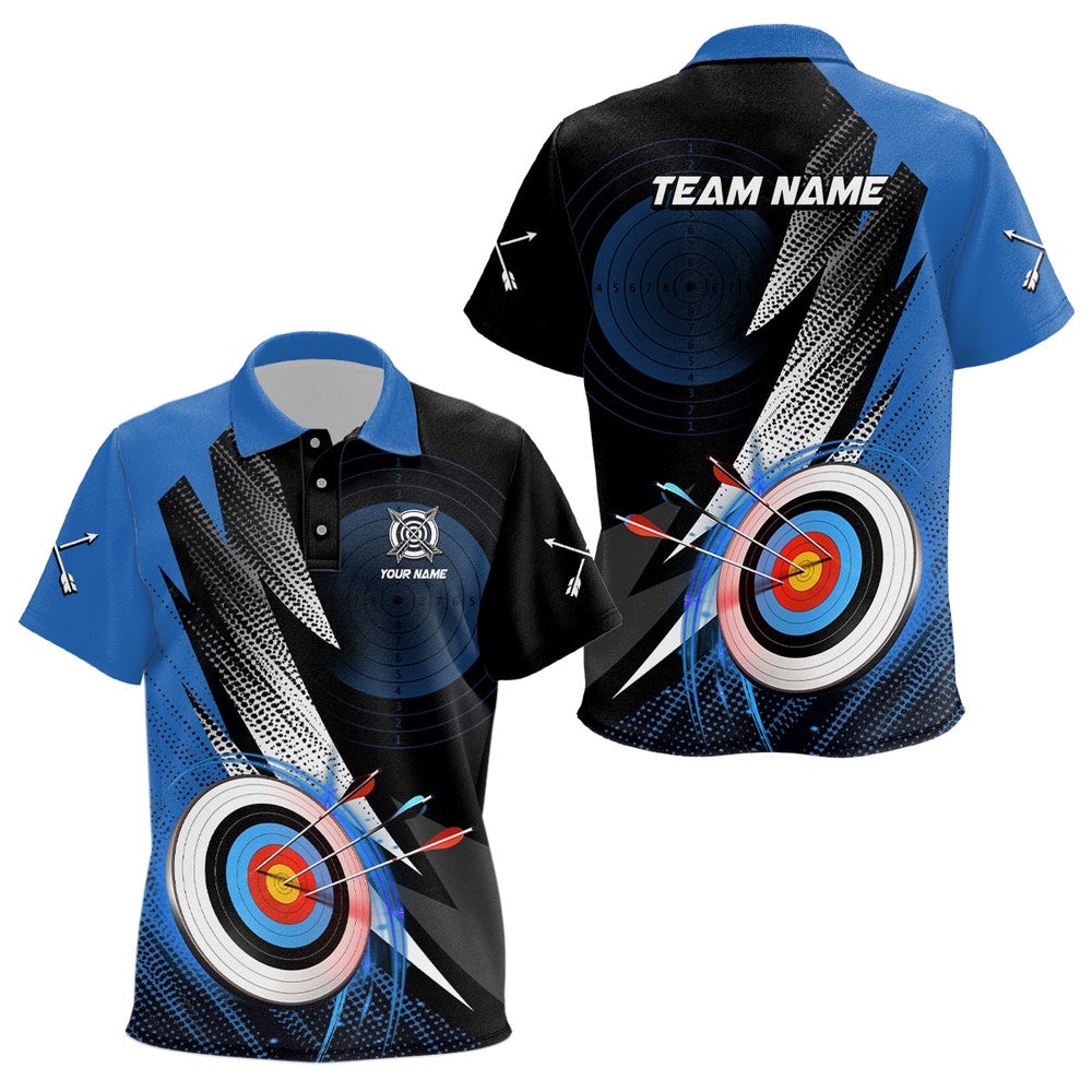 Archery Target Blue Jersey Polo Shirts Best Archery Club Shirts For Team Archer, Custom Archery Team Polo Shirt Archery Target Blue Jersey Polo Shirts Best Archery Club Shirts For Team Archer, Custom Archery Team Polo Shirt