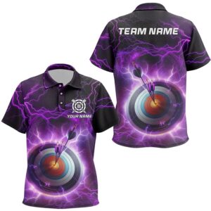 Archery Target Custom Purple Thunder Lightning Polo&hellip;