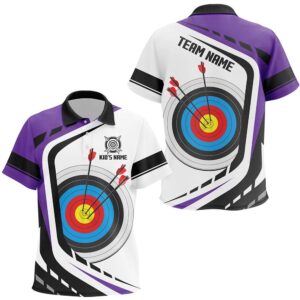 Archery Target Polo Shirts Custom Purple White&hellip;