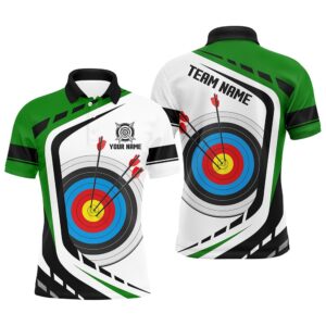 Archery Target White Green Jersey Men Polo&hellip;