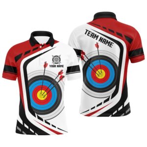 Archery Target White Red Jersey Men Polo&hellip;