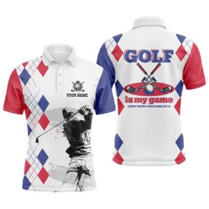 Argyle Pattern Men’s Personalized Basic Golf Shirts&hellip;