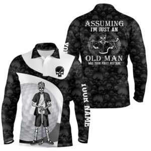 Assuming I m Just An Old Man Skull Golf Polo Shirt Skeleton Funny Golf Shirts For Men Golf Polo Shirt Golf Shirts 2 tftdi4.jpg