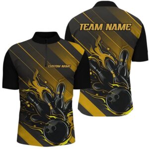 Black And Gold Bowling Team Shirts For&hellip;