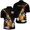 Black And Green Bowling Team Shirts For Men, Flame Bowling Tournament Jersey, Custom Bowling Team Jersey Shirt
