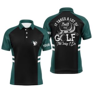 Black And Green Men’s Golf Polo Shirt&hellip;