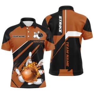 Black And Orange Bowling Polo Shirt For&hellip;