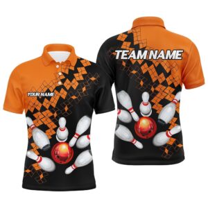 Black And Orange Bowling Polo Shirt Polo,&hellip;