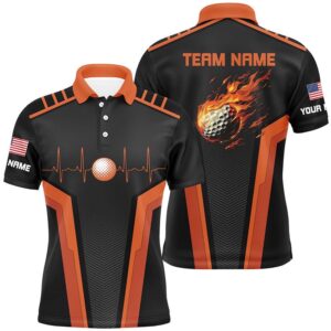 Black And Orange Men’s Golf Polo Shirt&hellip;