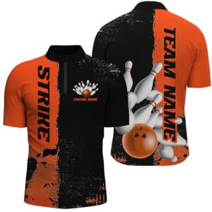 Black And Orange Strike Bowling Team Shirts&hellip;
