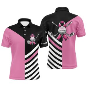 Black And Pink Ribbon Golf Ball Clubs&hellip;