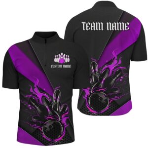 Black And Purple Name Bowling Tournament Jersey&hellip;