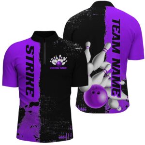 Black And Purple Strike Bowling Team Shirts&hellip;