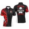 Black And Red Camo Bowling Ball And Pins Custom Men Bowling Polo Shirts, Team Bowling Polo Shirt, Personalized Bowling Team Shirt
