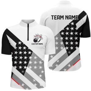 Black And White American Flag Skull Bowling&hellip;