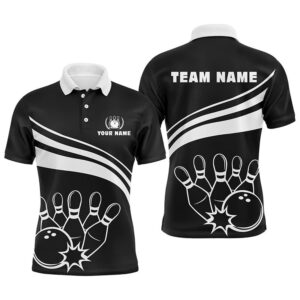 Black And White Bowling Polo Shirts For&hellip;