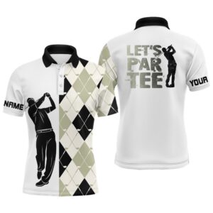 Black And White Golf Shirt Argyle Pattern&hellip;
