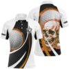 Black And White Long Sleeve Golf Polo Shirts For Men’s Custom Golf Shirts, Golfer Gifts, Golf Polo Shirt, Golf Shirts