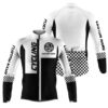 Black Mens Cycling Jersey Custom Name Bike Shirt Breathable Cycling Tops With Pockets And Zip, Custom Mono Cycling Jersey