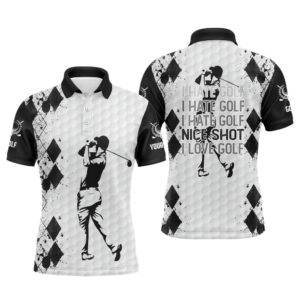 Black And White Men’s Golf Polo Shirt&hellip;