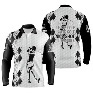 Black And White Men’s Golf Polo Shirt&hellip;