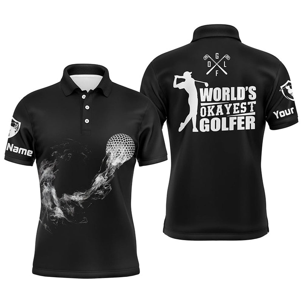 Black And White Men’s Personalized Golf Shirts For Men, Cool Golf Gifts, Golf Polo Shirt, Golf Shirts