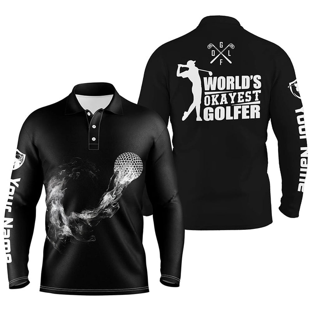 Black And White Men’s Personalized Golf Shirts For Men, Cool Golf Gifts, Golf Polo Shirt, Golf Shirts