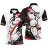 Black And White Pattern Flame Golf Ball Men’s Polo Shirt Custom Golf Shirts For Men, Golf Polo Shirt, Golf Shirts