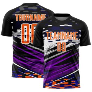 Black Bay Orange White Lines Sublimation Soccer&hellip;