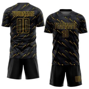 Black Black Gold Sublimation Soccer Uniform Jersey,&hellip;