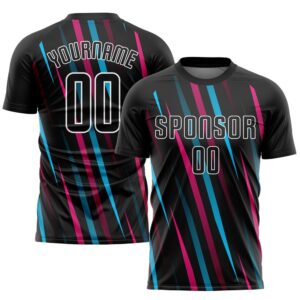 Black Black Light Blue Pink Sublimation Soccer&hellip;