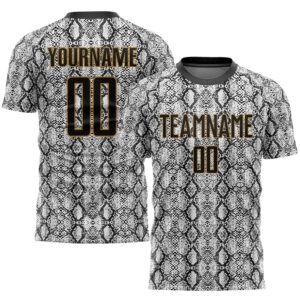 Black Black Old Gold Sublimation Snakeskin Soccer&hellip;